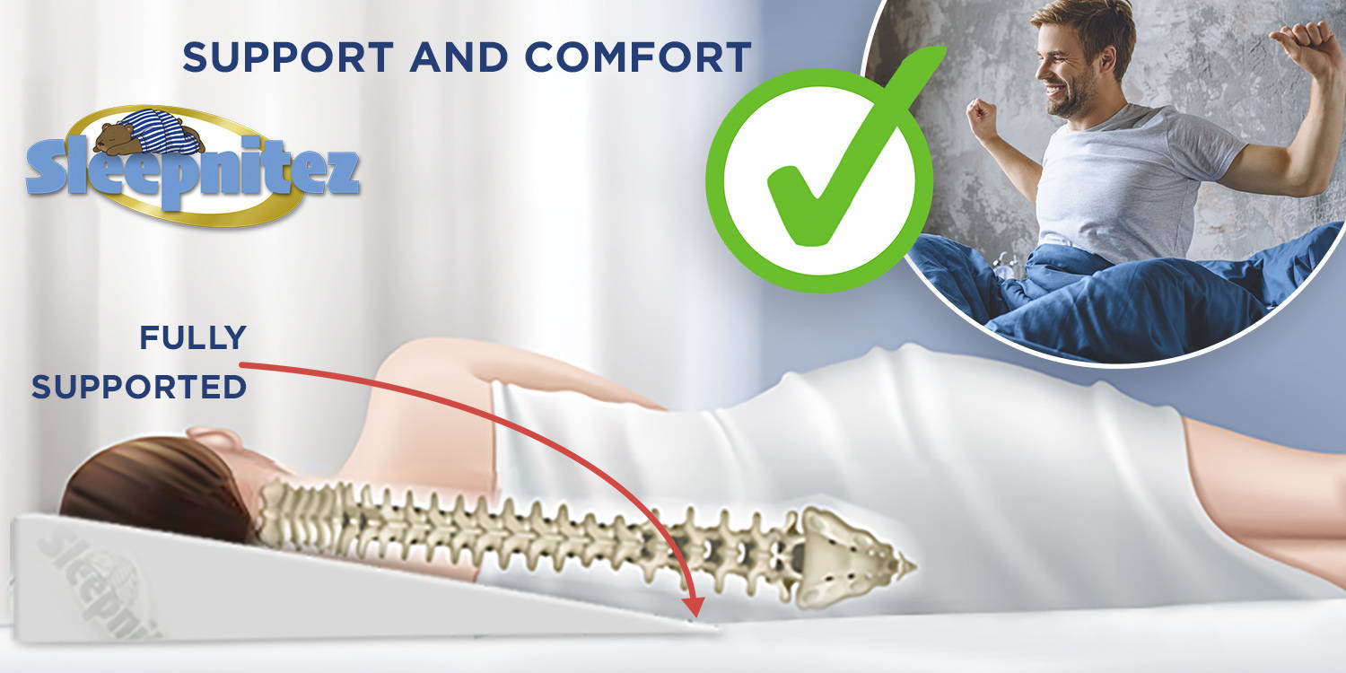 Sleepnitez 8″ Wedge Pillow Alleviates Acid Reflux, GERD, Snoring, Afte